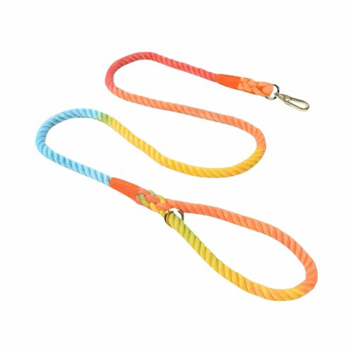 Rainbow Cotton Rope Dog Leash - 4 ft. Dog Leash