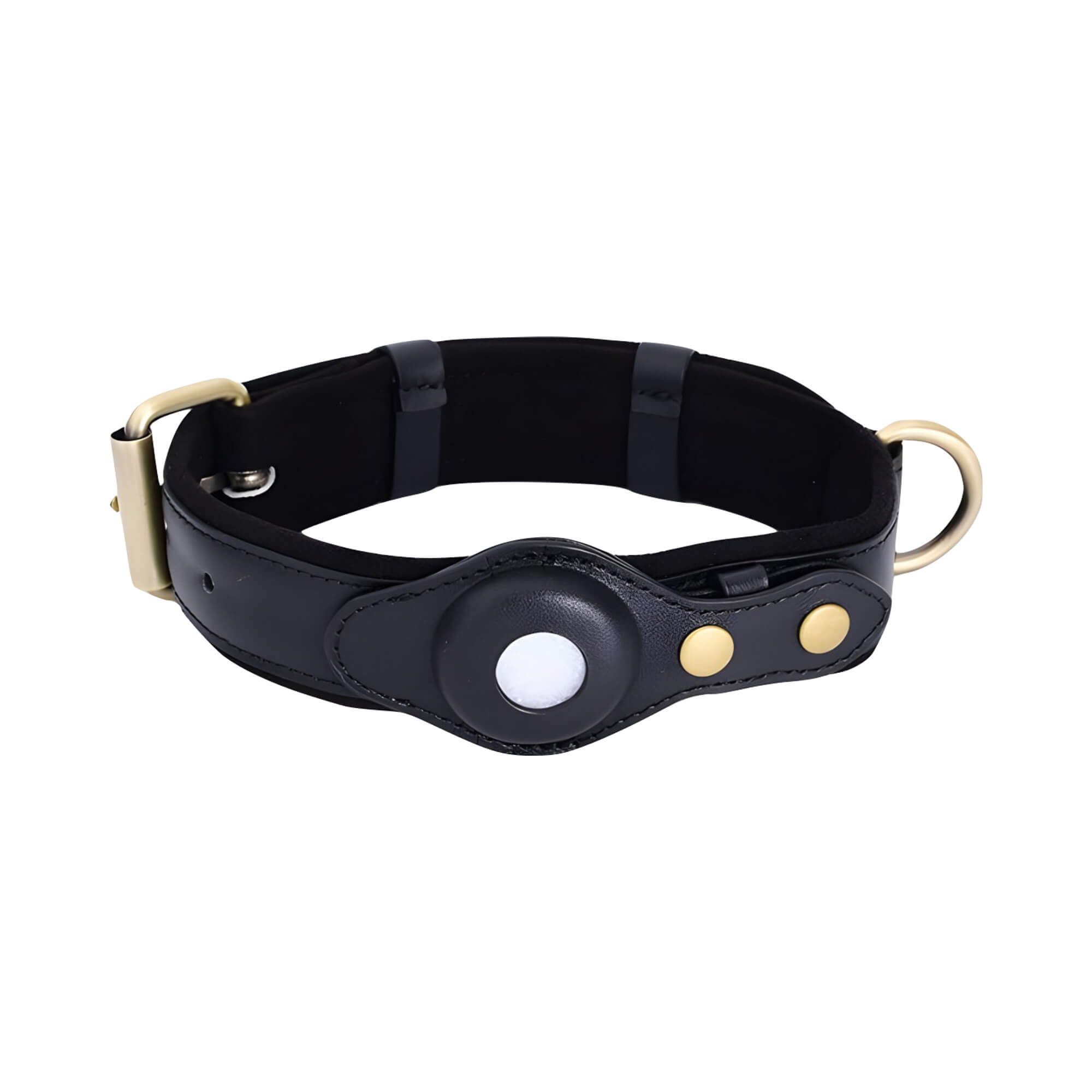 Black-airtag-dog-collar-front