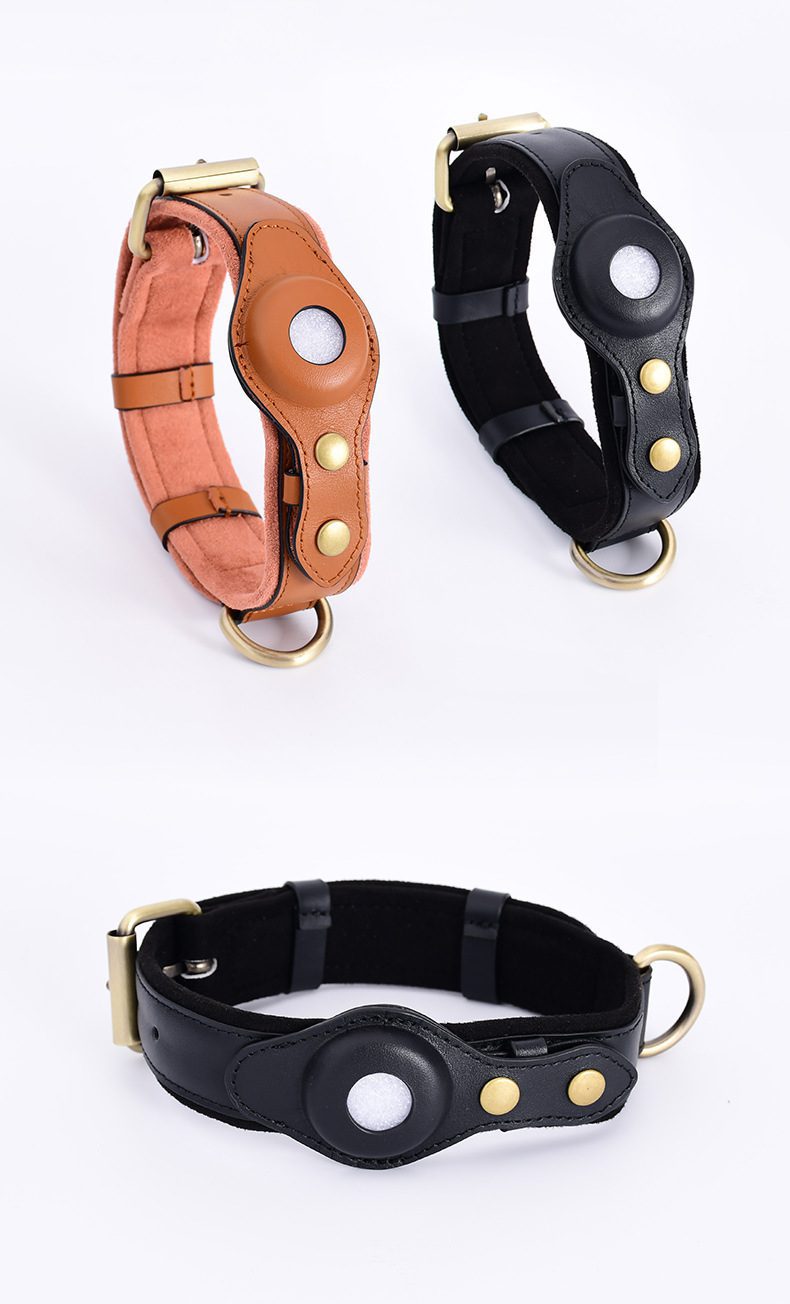 black-and-brown-apple-airtag-dog-collar-side-by-side