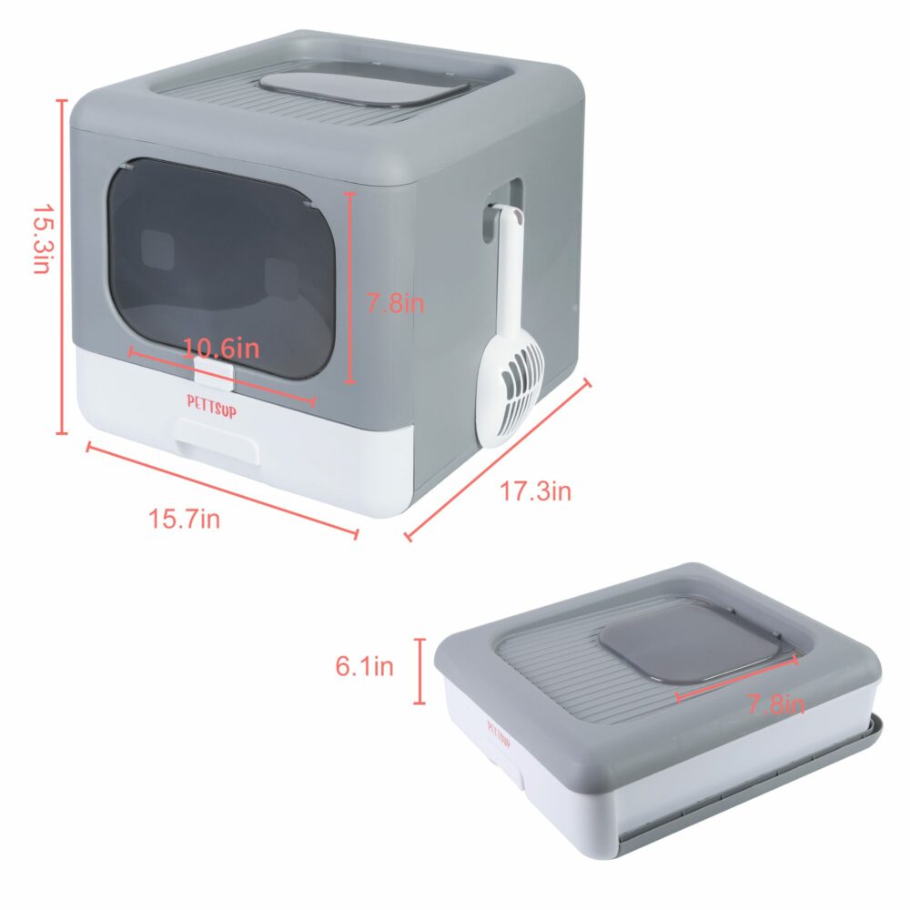 detailed dimensions of cube robot cute litter box